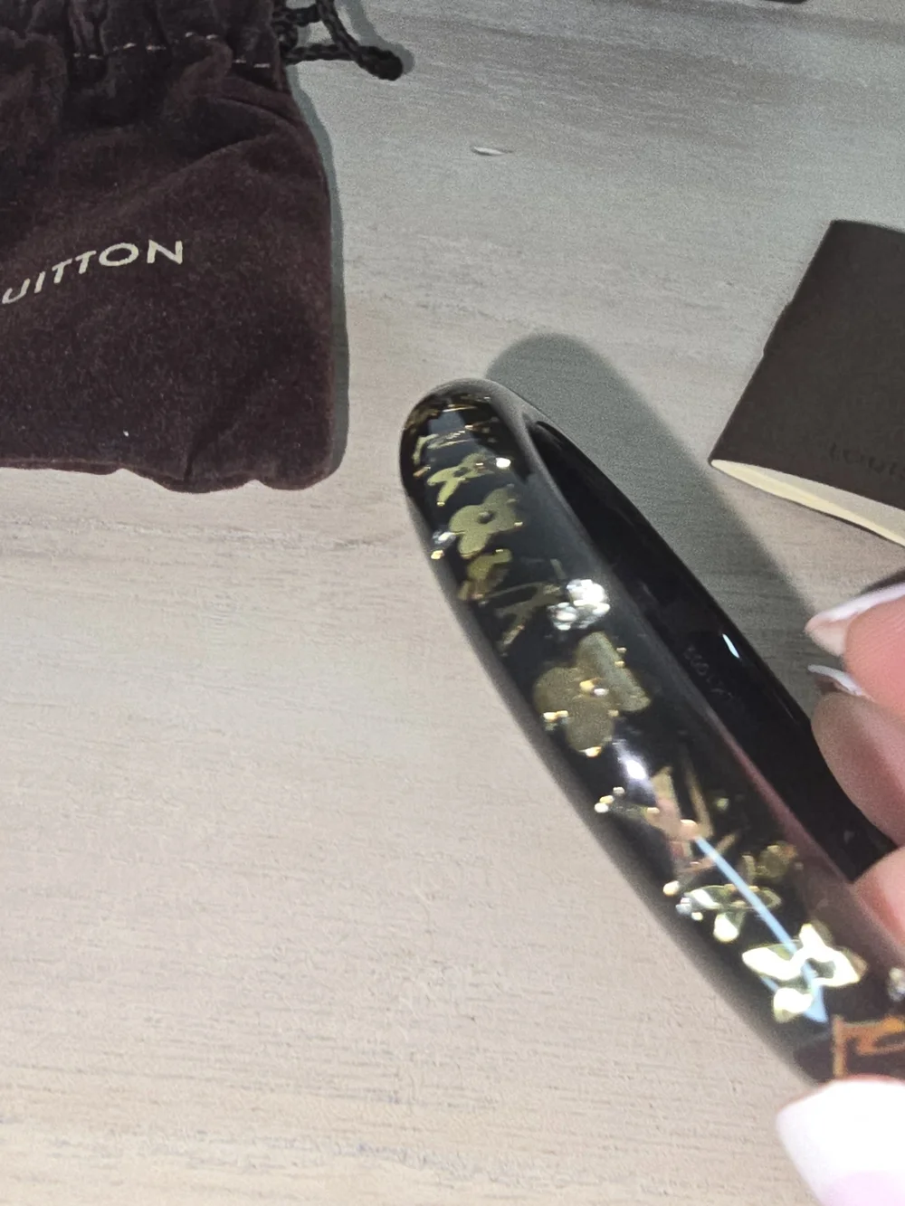 Louis Vuitton LV Bracelet Inclusion TPM Bangle Resin Black LK1009  Authentic FUL - Picture 2 of 12